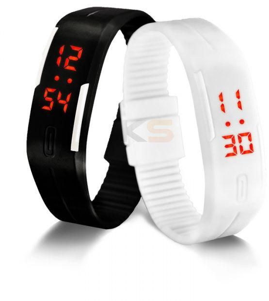 Fashion Silicone Bracelet Sport Digital LED Unisex Watch - Random Color