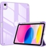 For Ipad 10Th Gen Case With Pencil Holder 2022 Ipad 10.9 Inch Case, Clear Transparent Back Shell Trifold Protective Cases Shockproof Cover For 2022 Ipad 10Th Gen A2696 A2757 A2777 -Purple