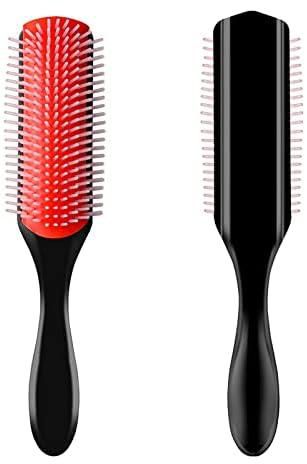 Sagreeny 9-Row Hair Brush, Styling Brush Cushion Hair Brush for Separating, Shaping, Defining Curls, Blow-Drying, Styling, Detangling, Anti-static