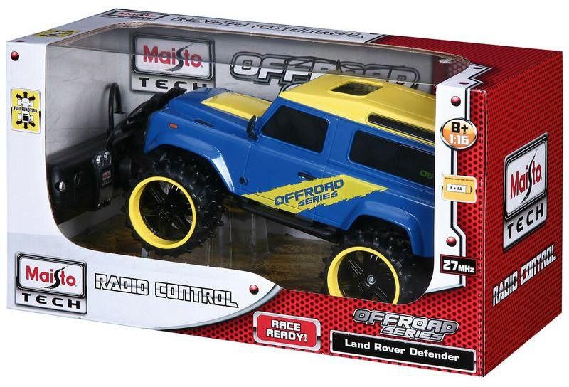 Maisto R/C 1-16 Scale Off-Road Land Rover Defender Radio Control Vehicle (Colors May Vary)