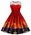 Fashion WomenLace Panel Dress - Orange