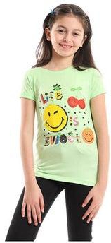 Casual Printed Round Neck T-Shirt Green