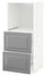 METOD / MAXIMERA خزانة للفرن بدرجين, أبيض/Voxtorp أبيض/لامع, ‎60x60x140 سم‏ - IKEA