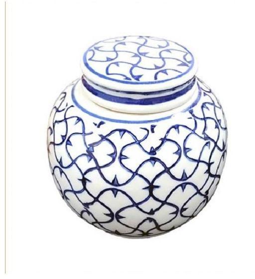 Vase Shop Ceramic Decoration Vase 12*12 cm - White & Blue