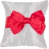 Fashion White With A Red Ribbon Matt Satin Wedding Ring Cushion