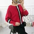 Fashion Stylish Stripped Print Long Sleeve Ribbed Sweater Top