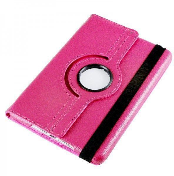 360 Degree Rotating Case PU leather Cover Stand For Apple iPad Mini Pink