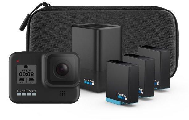 Gopro Hero8 Black Action Camera Bundle With Dual Battery Charger &amp; Bonus Battery - Includes 3 Total Batteries