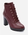 Shoe Room Lace Up Heeled Boots - Burgundy