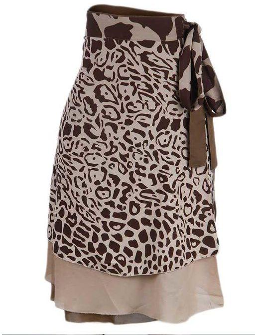 IRIS IMPRESSIONS Convertible Wrap Skirt - Chocolate Brown