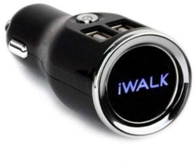 iWalk IW-CCDO02- BLK Dual USB ports to Chargers with ON / OFF switch -Black