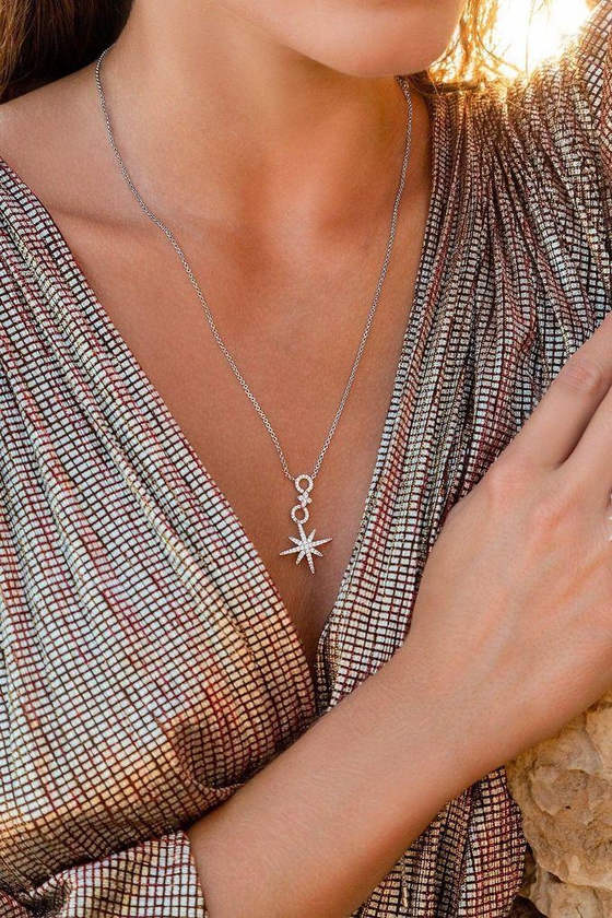 Artsy Circles Pole Star Necklace-Silver