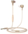 Generic M410 3.5 ملليمتر سوبر باس الرياضة تشغيل سماعة شقة كابل سماعات معدنية في الأذن سماعات مع ميكروفون للهاتف (الذهب)