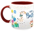 Happy Birthday Printed Coffee Mug White/Red/Blue 11ounce