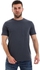 Izor Plain Basic Round Neck T-Shirt With Side Pocket - Dark Grey