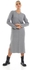 aZeeZ Ach Grey Ribbed Knit Cotton Blend Sweater Dress + Free Headband