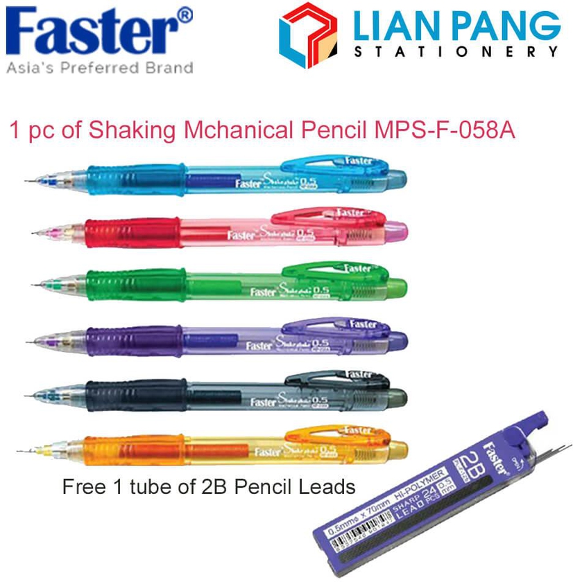Faster Mechanical Pencil Shake 0.5mm/0.7mm MPS-058A ( 7 Colors)