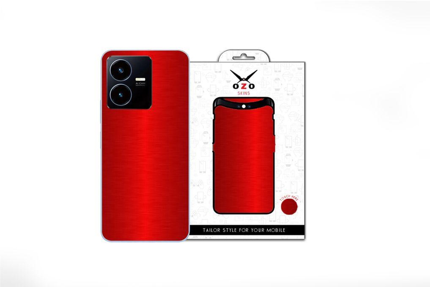 OZO Skins Luxury Skin Metalic Red Carbon (SC124RASA) For Vivo Y22