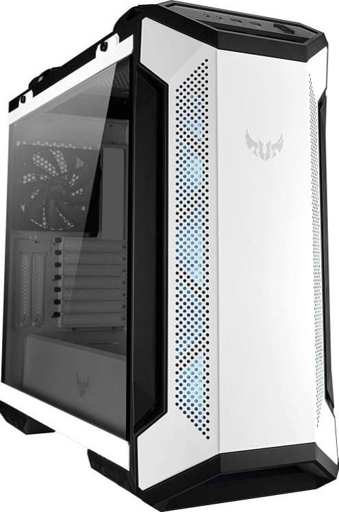 ASUS TUF Gaming GT501 White Edition Case Supports Up to EATX With Metal Front Panel 120 mm RGB fan, 140 mm PWM Fan, Radiator Space Reserved, and USB 3.1 Gen 1 WT Handle | 90DC0013-B49000