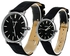 Mysmar His & Hers Round Silver Stainless Steel Casual Watch Set