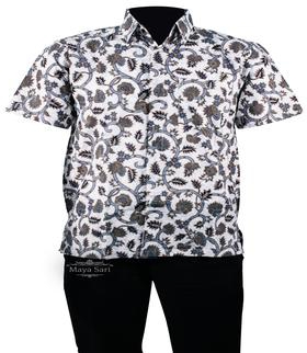 Batik Men Shirts 100% Cotton 06 - 3 Sizes (As Picture)