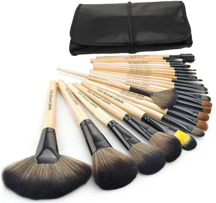 Professional Makeup Brushes Cosmetic Kit Set Wooden Brush Handle [24pcs]
