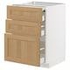 METOD / MAXIMERA خزانة قاعدة مع سطح عمل/٣ أدراج, أبيض/Lerhyttan رمادي فاتح, ‎60x60 سم‏ - IKEA
