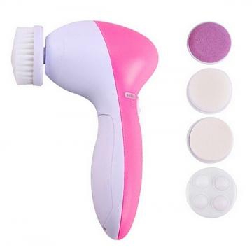 5 In1 Multifunction Electric Face Cleaning Brush Spa Skin Care Facial Massage Tool Pink