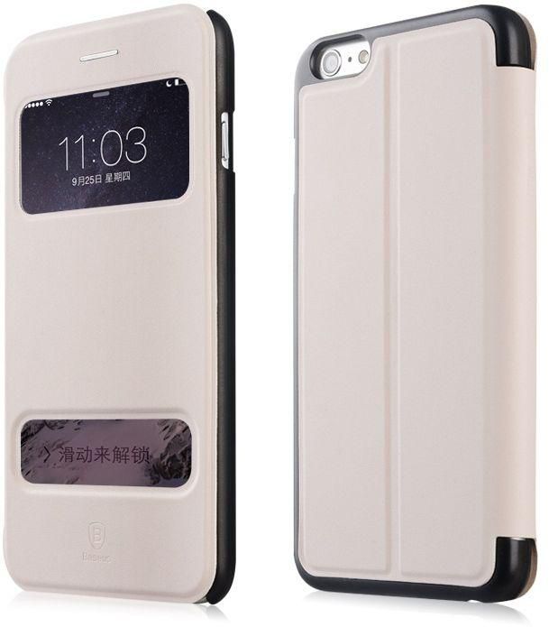 For Apple iPhone 6/iPhone 6S Plus 5.5inch case cover Pure View Case Leather Case For iPhone6 plus--white