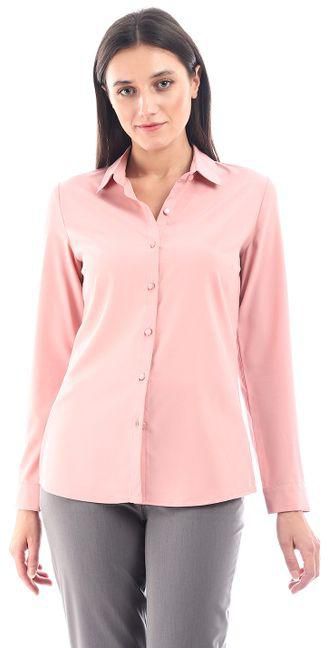 Esla Coral Front Buttons Down Solid Classic Shirt