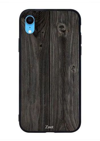 Skin Case Cover -for Apple iPhone XR Wooden Black Two Pcs Wooden Black Two Pcs