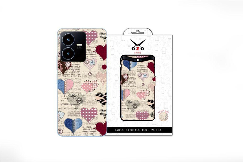 OZO Skins Red Hearts (SE165BHR) For Vivo Y22