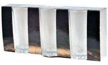 طقم أكواب زجاجية من 3 قطع شفاف/ متعدد الألوان 312مل