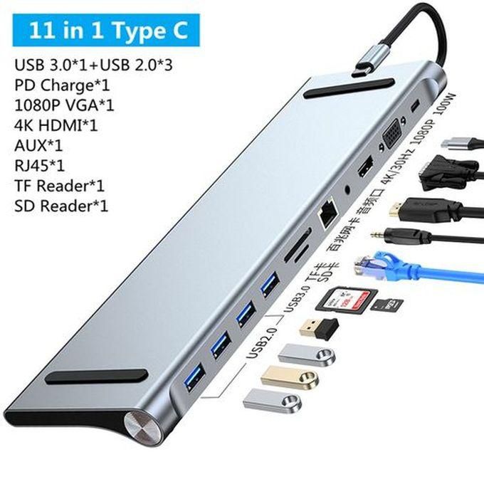 4/5/8/11 In 1 Type C Dock USB C Hub 3.0 Splitter Multiport Adapter 4K HDMI RJ45 SD/TF VGA HDMI PD For Laptop MacBook IPad Xiaomi