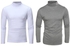 Quality Two (2) In One (1) Mens Turtle Neck Polo Shirt White And Ash