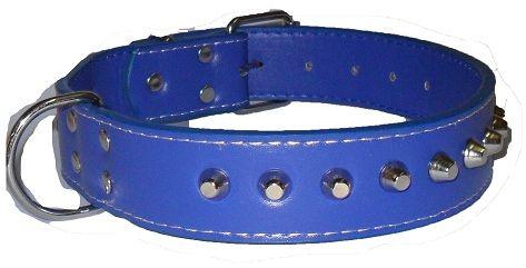 1.5 inch leather Collar with Benz - Blue