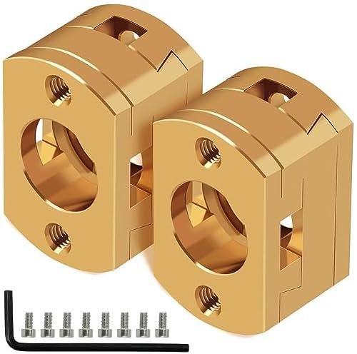 Brass Z Axis Coupler, Dual Z T8 Lead Screw Upgrade Oldham Coupling, for Creality Ender 3 Pro V2 CR-10 CR-10S Pro 3D Printer Accessory T8 Lead Screw Hotbed(Pack of 2)