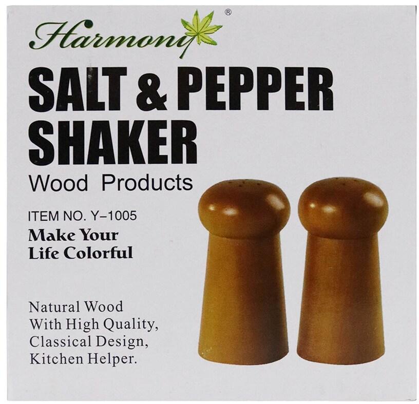 Harmony Wooden Salt And Pepper Shaker Brown 2 PCS