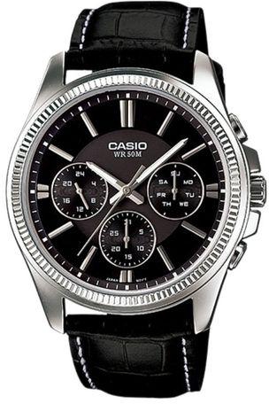 Casio MTP-1375L-1A Leather Watch - Black