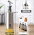 Doreen Stainless Steel Olive Oil Dispenser Bottle Glass Cooking Oil &amp; Vinegar Cruet for Kitchen and BBQ (300ml)（GC1602A）