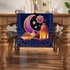 مفرش طاولة من الكتان بتصميم اسلامي لشهر رمضان المبارك، ديكورات ولوازم المنزل والمطبخ وغرفة الطعام (13 × 72 انش)