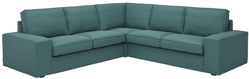 KIVIK Corner sofa, 4-seat - Kelinge grey-turquoise