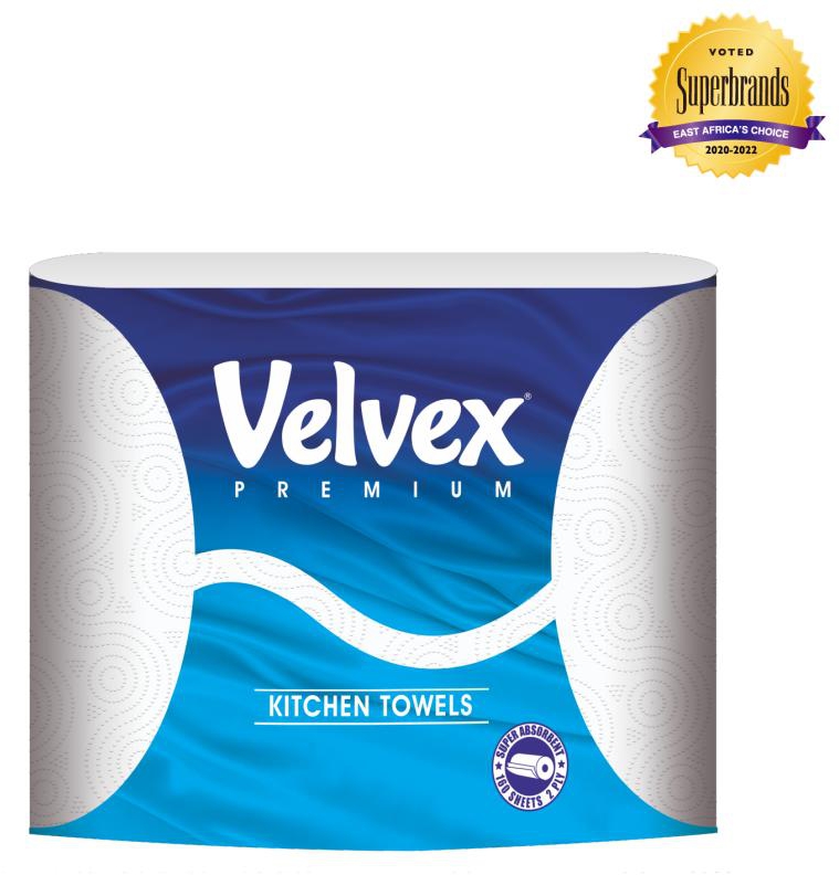 Velvex Premium White Kitchen Towels 2 Rolls