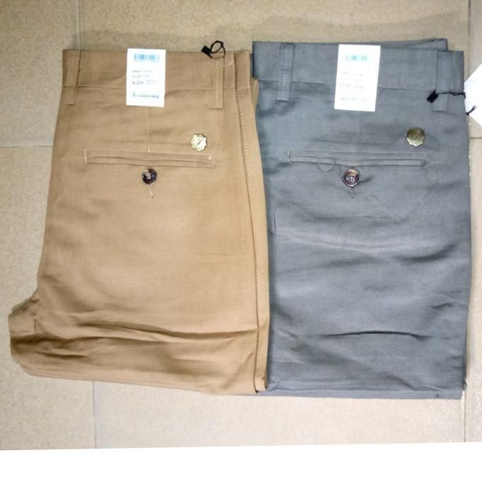 2 In 1 Gray And Brown Men's Chino Trousers