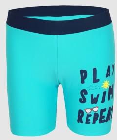 Boys Swim Short in Blue with Text Print SH21132-6