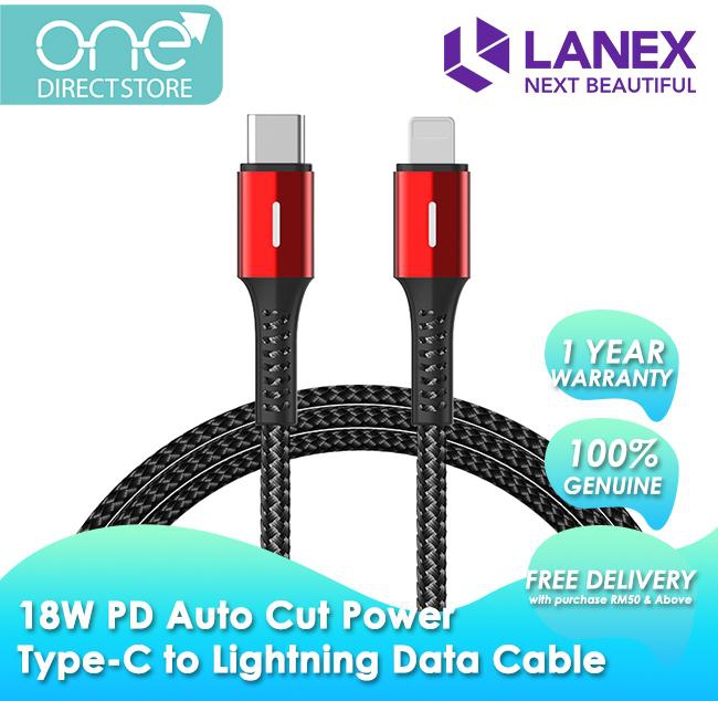 Lanex 18W Auto Cut Power Type-C to Lightning Data Cable 1.2M LTC P15CL