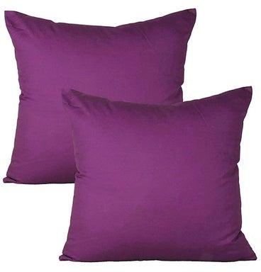 2 Piece Solid Color Polyester Spandex Fabric Decorative Cushion Cover Purple
