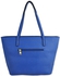 Blue PU Leather Tote Bag