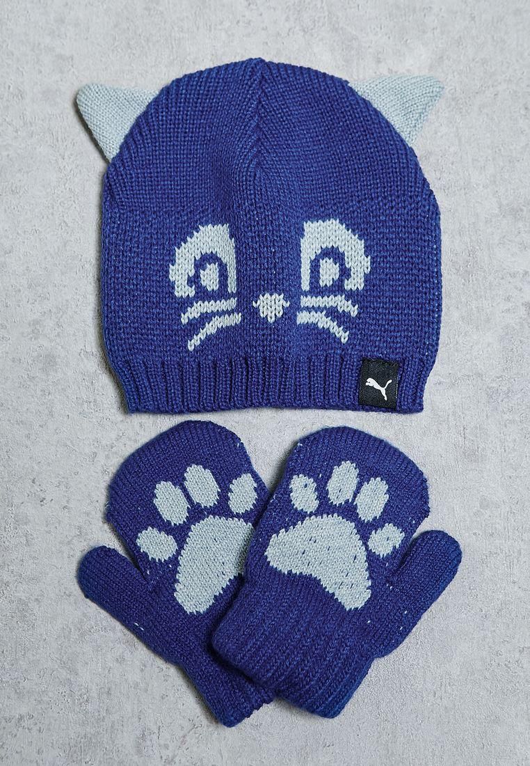 X Minicats Beanie + Gloves Set