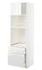 METOD / MAXIMERA خزانة عالية لفرن/م. مع باب/2 أدراج, أبيض/Ringhult رمادي فاتح, ‎60x60x200 سم‏ - IKEA